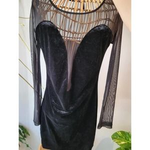Velveteen black mini dress
